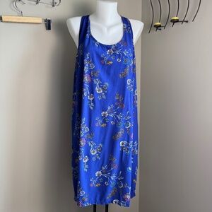 Old Navy Women's Floral Sleeveless Halter Dress Blue X-Large Shift Beach Summer